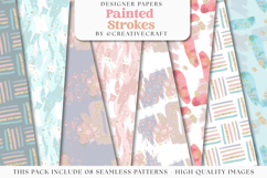 Paint Brush Strokes Seamless Pattern, strokes digital papers Product Image 2