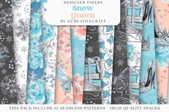 Snow Queen Seamless Pattern, christmas winter digital paper Product Image 2