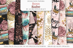 Boss Babe Seamless Pattern, boss girl digital papers graphic Product Image 2