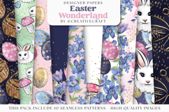 Easter Wonderland Seamless Pattern, easter day digital paper Product Image 1