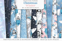 Christmas Winter Seamless Pattern, christmas digital papers Product Image 2