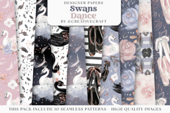 Swans Dance Ballet Seamless Pattern, ballet digital papers Product Image 2