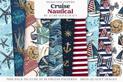 Nautical Cruise Seamless Pattern, nautical digital papers Product Image 1