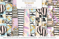 Travel Chic Seamless Pattern, travel fashion digital paper Product Image 1