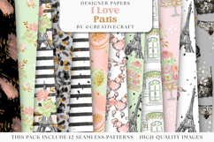 Love Paris Seamless Pattern, fashion chic digital paper Product Image 1
