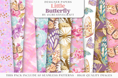 Little Butterfly Seamless Pattern, butterfly digital papers Product Image 2