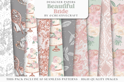Beautiful Bride Seamless Pattern, wedding digital papers Product Image 2