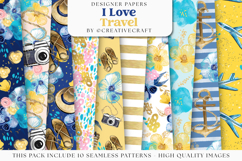 I Love Travel Seamless Pattern, i love travel digital papers Product Image 2