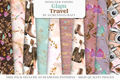 Glam Travel Seamless Pattern, glamour travel digital papers Product Image 2