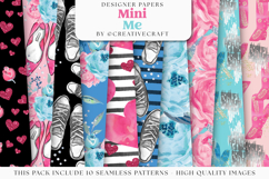 Mini Me Seamless Pattern, mini me digital paper illustration Product Image 2