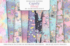 Candy Shop Seamless Pattern, candy shop digital papers Product Image 2