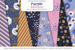 Purple Blooms Seamless Pattern, purple blooms digital papers Product Image 2