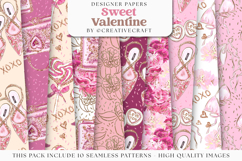 Sweet Valentine Seamless Pattern, valentine digital papers Product Image 1