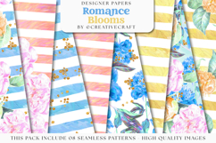 Romance Blooms Seamless Pattern, roses blooms digital paper Product Image 2