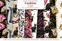 Fashion Cat Seamless Pattern, fashion cat digital papers Product Image 2