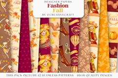 Fall Autumn Seamless Pattern, fall autumn digital papers Product Image 2