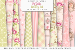 Floral Seamless Pattern, flowers roses digital paper graphic Product Image 2