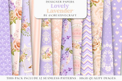 Lavender Seamless Pattern, lavender digital papers graphics Product Image 1