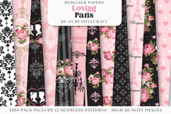 Love Paris Seamless Pattern, fashion chic digital paper Product Image 2