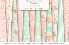 Love Paris Seamless Pattern, fashion chic digital paper Product Image 2