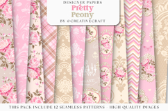 Floral Seamless Pattern, flowers roses digital paper graphic Product Image 2