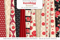 Floral Seamless Pattern, flowers roses digital paper graphic Product Image 2