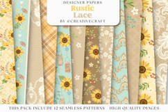 Sunflower Seamless Pattern, sunflower digital papers graphic Product Image 2