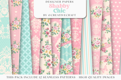 Floral Seamless Pattern, flowers roses digital paper graphic Product Image 1