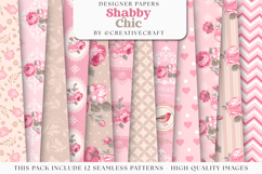 Floral Seamless Pattern, flowers roses digital paper graphic Product Image 2