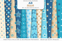 Stars Seamless Pattern, stars digital papers illustrations Product Image 2