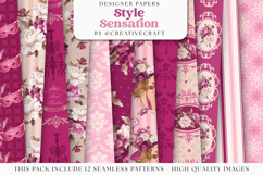 Floral Seamless Pattern, flowers roses digital paper graphic Product Image 2