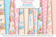 Floral Seamless Pattern, flowers roses digital paper graphic Product Image 2