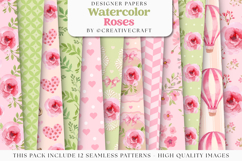 Floral Seamless Pattern, flowers roses digital paper graphic Product Image 2