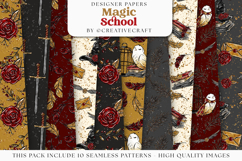 Wizard Magic School Seamless Pattern, wizard digital paper Product Image 1