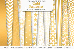 Gold Seamless Patterns, gold digital papers, gold background Product Image 2