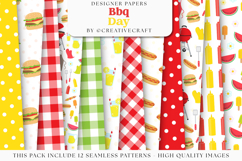 Barbecue Seamless Patterns, barbecue day digital papers Product Image 2