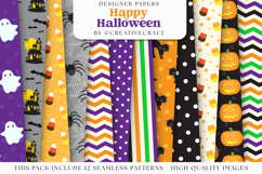 Halloween Seamless Patterns, happy halloween digital papers Product Image 2