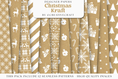 Christmas Kraft Seamless Patterns, christmas digital papers Product Image 2