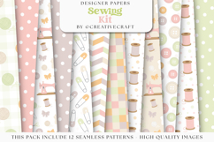 Sewing Seamless Patterns. sewing digital papers illustration Product Image 2