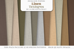 Linen Textures Seamless Patterns, linen digital papers Product Image 1