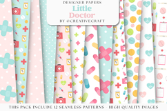 Medicine Seamless Patterns, doctor digital papers designs Product Image 2