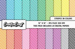 Colors Stripes Digital Papers, scrapbook backgrounds designs Product Image 1