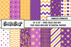 Tangled Princess Digital Paper, princess digital scrapbook Product Image 2