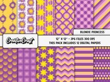 Tangled Princess Digital Paper, scrapbook background design Product Image 2