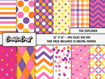 The Explorer Digital Papers, dora scrapbook papers designs Product Image 2