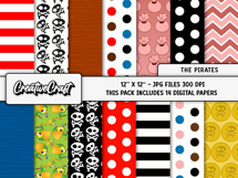 The Pirates Digital Papers, scrapbooking backgrounds designs Product Image 2