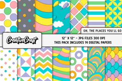 The Places You Go Digital Papers, scrapbook papers designs Product Image 2