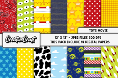 Toys Movie Digital Papers, scrapbooking backgrounds designs Product Image 2