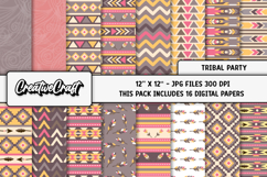 Tribal Digital Paper, aztec graphic, ethnic illustrations Product Image 2