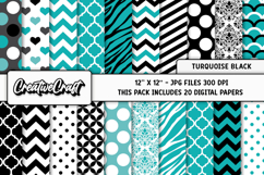 Turquoise Digital Paper, turquoise digital scrapbook design Product Image 2